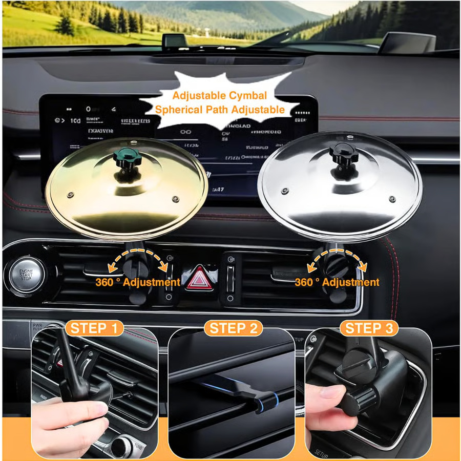 Mini Drum Cymbal for Car Vent