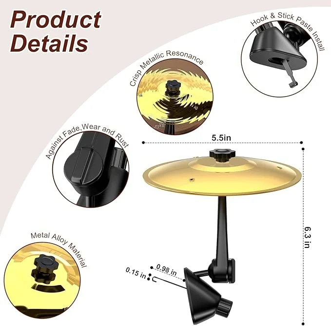 Mini Drum Cymbal for Car Vent