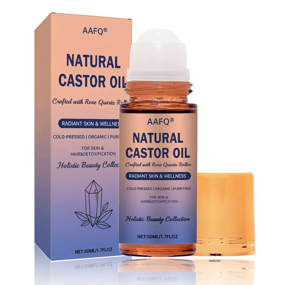Natural Castor Oil Roll-On| 100% Pure, Unscented, For Radiant Skin | Deeply Hydrates | Reduces Fine Lines | Lush Hair & Relaxation