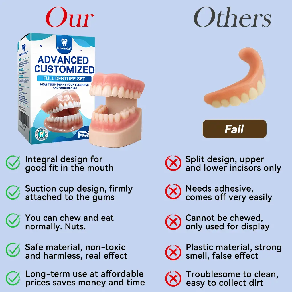 👧🏻🔆- 𝐏𝐫𝐞𝐦𝐢𝐮𝐦 𝐃𝐞𝐧𝐭𝐮𝐫𝐞- (✨Suitable for all mouth shapes, custom-made dentures for a perfect fit✨) - Image 4