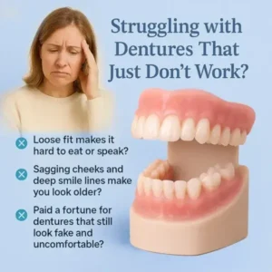 👧🏻🔆- 𝐏𝐫𝐞𝐦𝐢𝐮𝐦 𝐃𝐞𝐧𝐭𝐮𝐫𝐞- (✨Suitable for all mouth shapes, custom-made dentures for a perfect fit✨) - Image 3