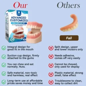 👧🏻🔆- 𝐏𝐫𝐞𝐦𝐢𝐮𝐦 𝐃𝐞𝐧𝐭𝐮𝐫𝐞- (✨Suitable for all mouth shapes, custom-made dentures for a perfect fit✨) - Image 4