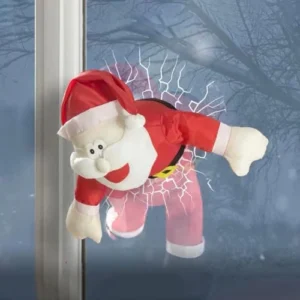 Crashing Santa Window Decoration