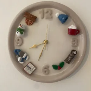 Handmade Ceramic Clock with Interchangeable Charms