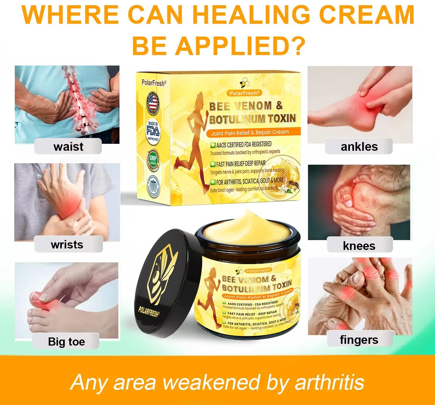 Bee Venom & Botulinum Toxin Joint Pain Relief & Repair Cream– Fast Relief & Joint Repair - Image 3