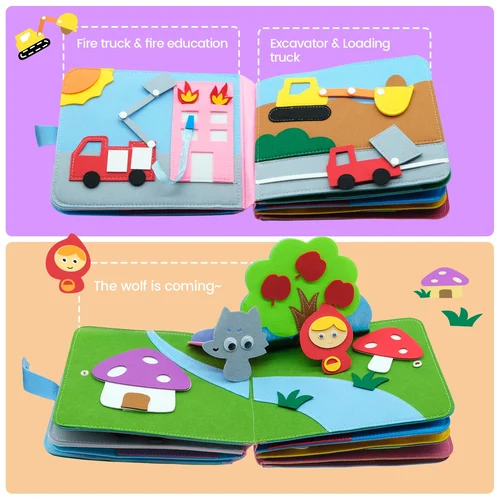 Washable Montessori Toddlers Busy Board 3D Baby Story Cloth Book - Image 2
