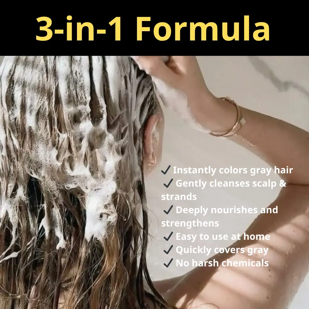 3-in-1 Black Hair Dye Shampoo - Image 4