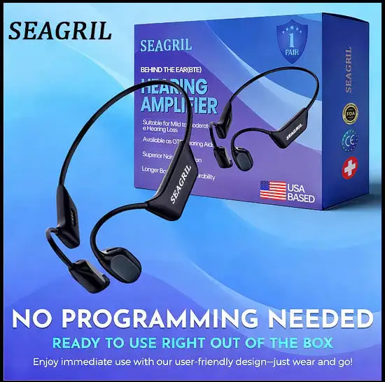 SEAGRIL Bone Conduction Smart Hearing Aid Bluetooth Earphones