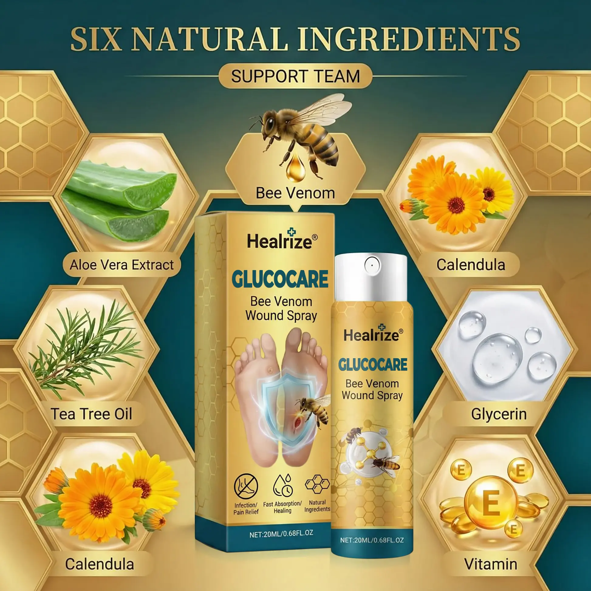 GlucoCare Bee Venom Diabetic Wound Spray - Image 4