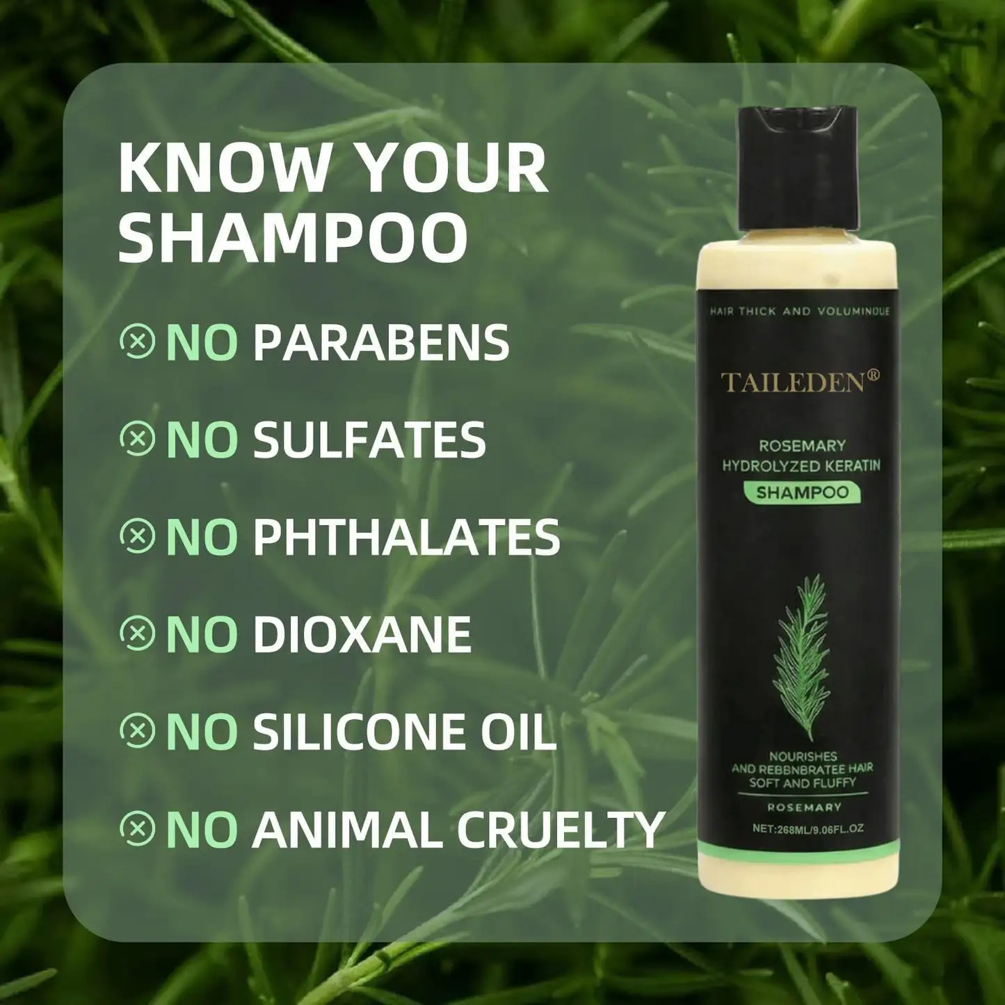 Rosemary Hydrolyzed Keratin Shampoo - Image 5