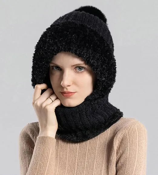 🧣 Women's Knit Beanie Hat Scarf Mask Set — Stay Warm & Stylish This Winter! ❄️