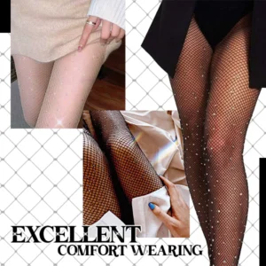 Rhinestone Glitter Fishnet Tights - Image 2
