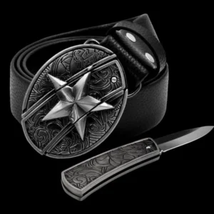 Alternative view of 😎 Fashion Genuine Leather Belt With Knife