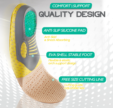 Free Cut Flat Foot Arch Support Insoles - Image 2