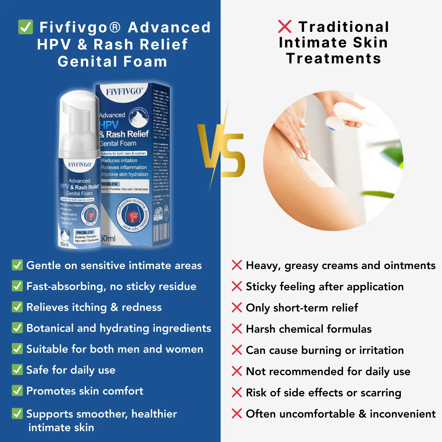 Advanced HPV & Rash Relief Genital Foam - Image 3
