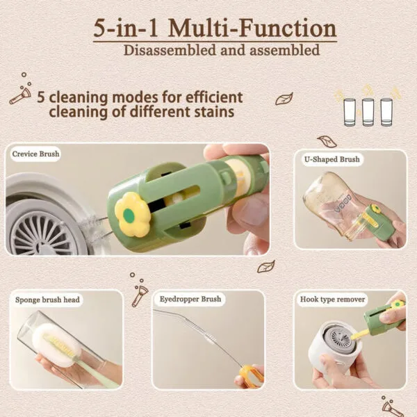 5-in-1 Baby Bottle Cleaning Brush Set - Image 5