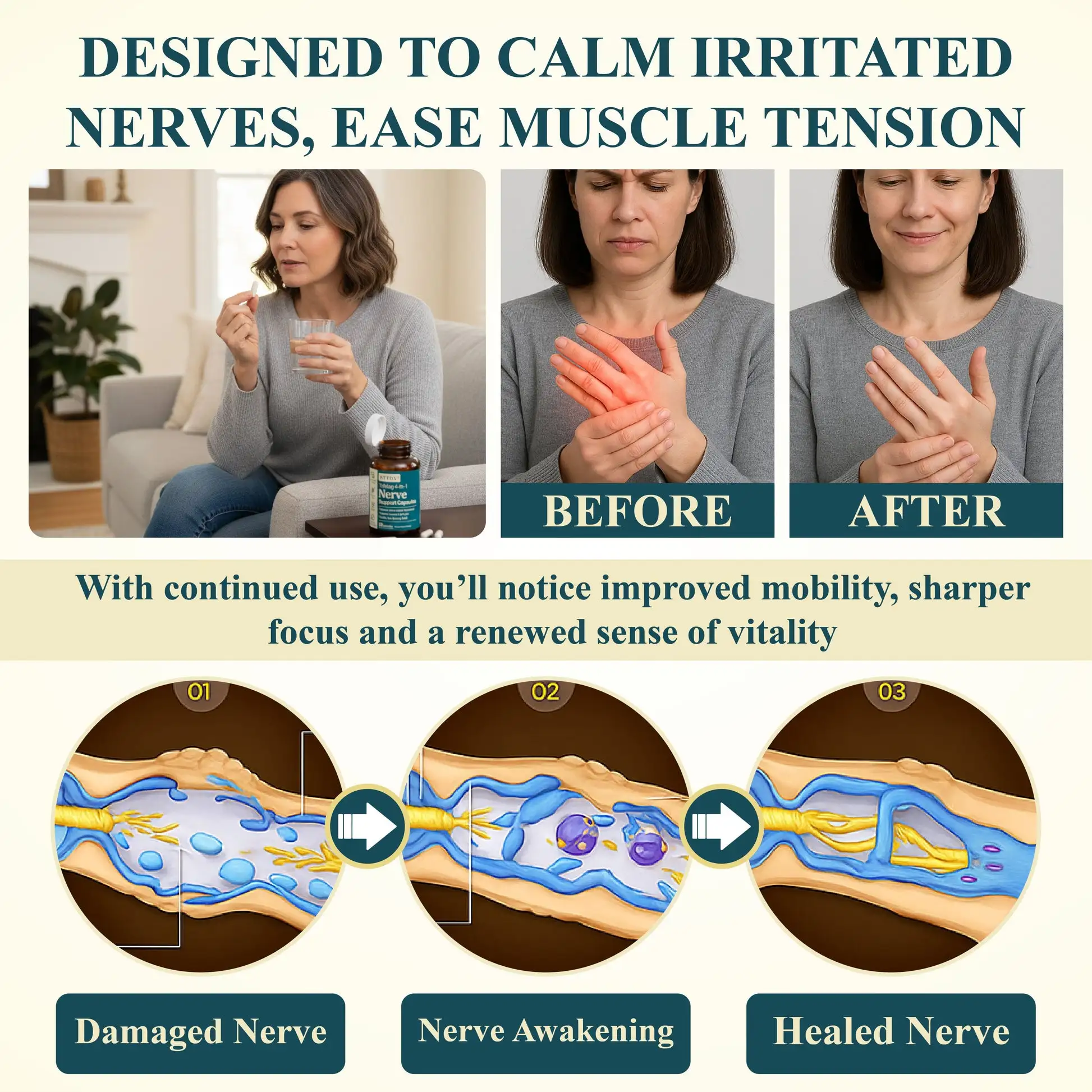 TriMag 4-in-1 Nerve Support Capsules - Image 4