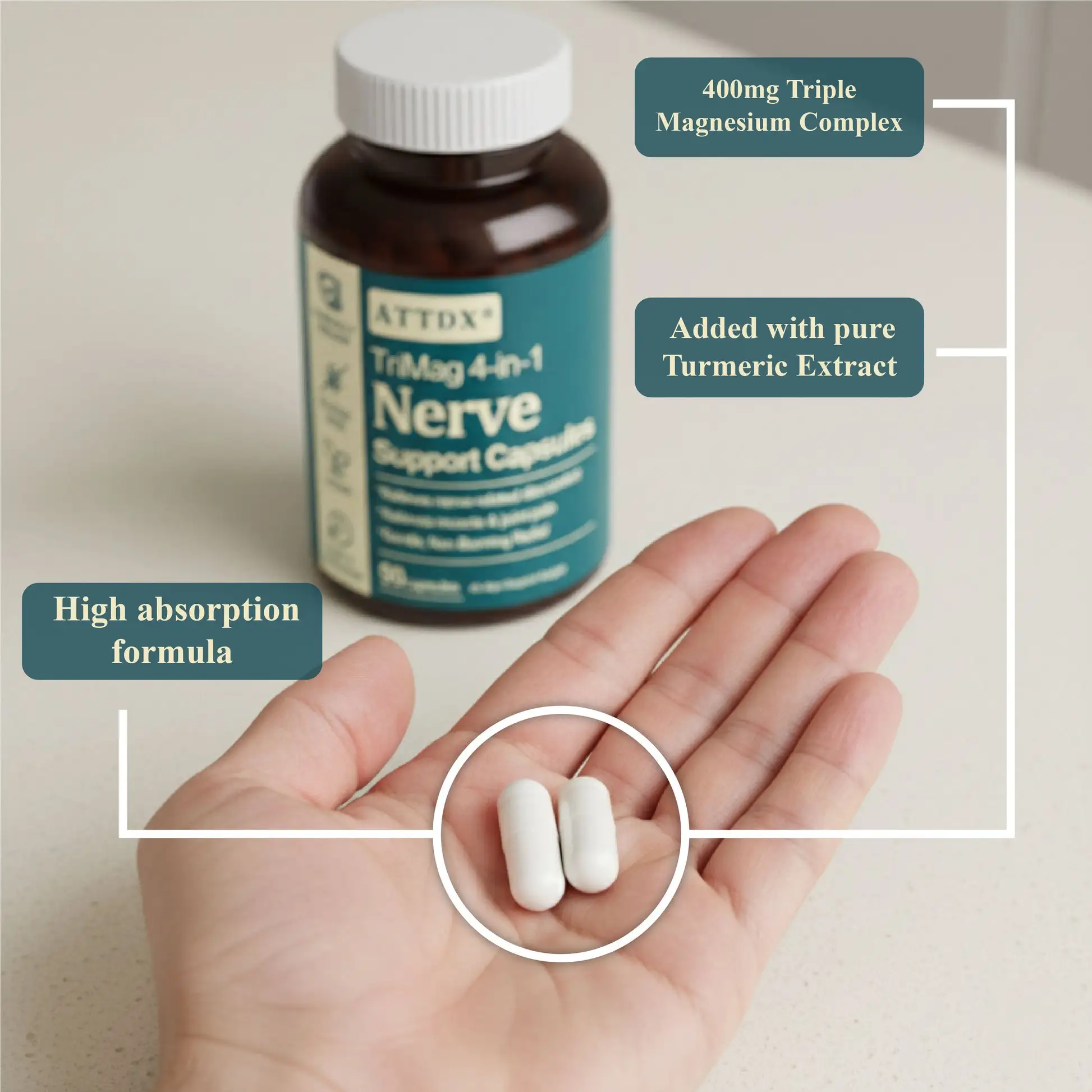 TriMag 4-in-1 Nerve Support Capsules - Image 2