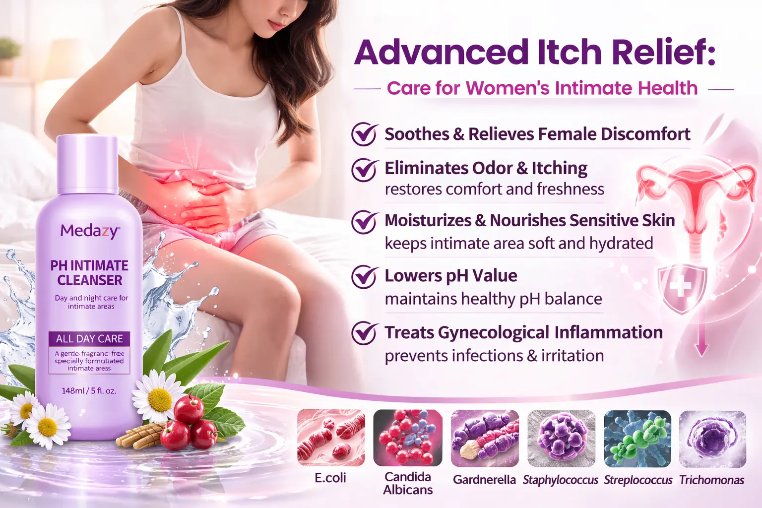 🛡️Medazy PH Intimate Cleanser – Say Goodbye to Odor & Itching 🚫 – Restore pH Balance ⚖️ & Fight Inflammation 🦠 - Image 8