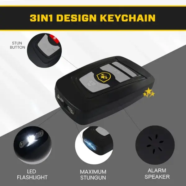 SEAGRIL V77 3in1 Stun & Flashlight & Alarm Car Keychain - Image 7