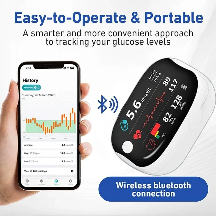 💥 2025 Limited 70% ️OFF 🩺 Laser Blood Glucose Monitoring Device 🔵 Non-invasive, Real-time Results 📲 Wireless Bluetooth Connectable - Image 9