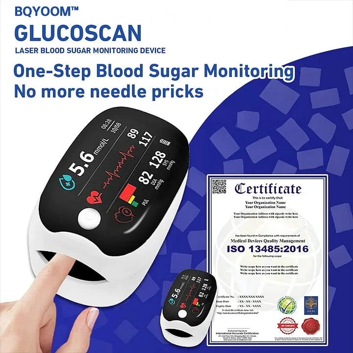 💥 2025 Limited 70% ️OFF 🩺 Laser Blood Glucose Monitoring Device 🔵 Non-invasive, Real-time Results 📲 Wireless Bluetooth Connectable - Image 2
