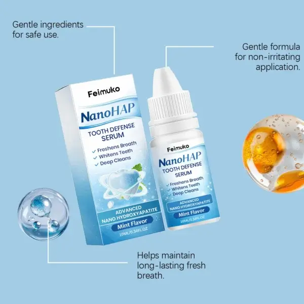 Feimuko Tooth Defense Serum with Nano Hydroxyapatite for Teeth Whitening and Deep Cleaning - Image 6