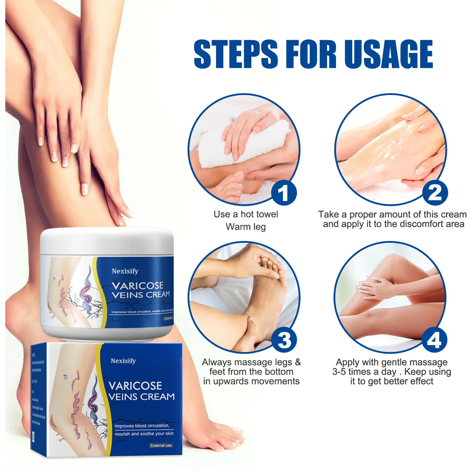 Leg Relief Varicose Veins Cream 50g – Natural Body Care Lotion to Soothe Pain, Reduce Swelling, Improve Circulation & Support Healthy, Comfortable Skin - Image 4