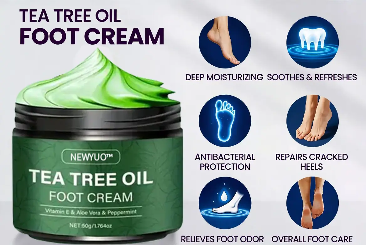 🎁 Limited-Time Offer 🎁 - Don't miss out!Tea Tree Oil Foot Cream (Repairs Dry Cracked Heels, Soothes Tired Feet, Eliminates Odor & Restores Soft Skin) - Image 11
