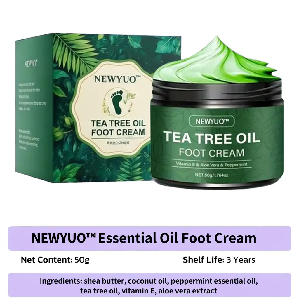🎁 Limited-Time Offer 🎁 - Don't miss out!Tea Tree Oil Foot Cream (Repairs Dry Cracked Heels, Soothes Tired Feet, Eliminates Odor & Restores Soft Skin)