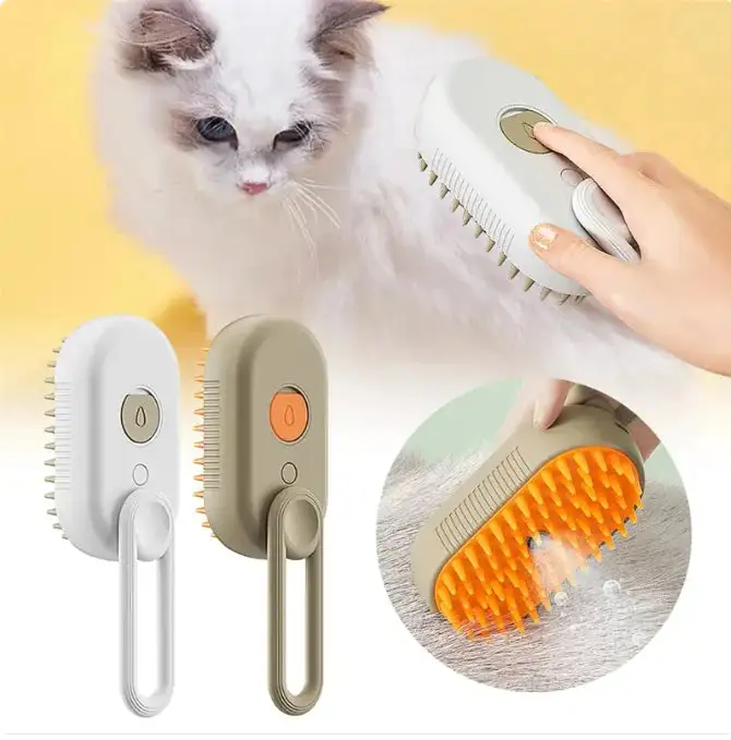 3-in-1 Electric Steam Brush for Cats & Dogs