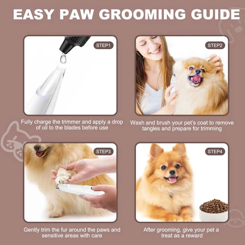 Silent Electric Pet Claw and Hair Trimmer with LED Light | Safe and Low Noise, Suitable for Dogs and Cats - Image 2
