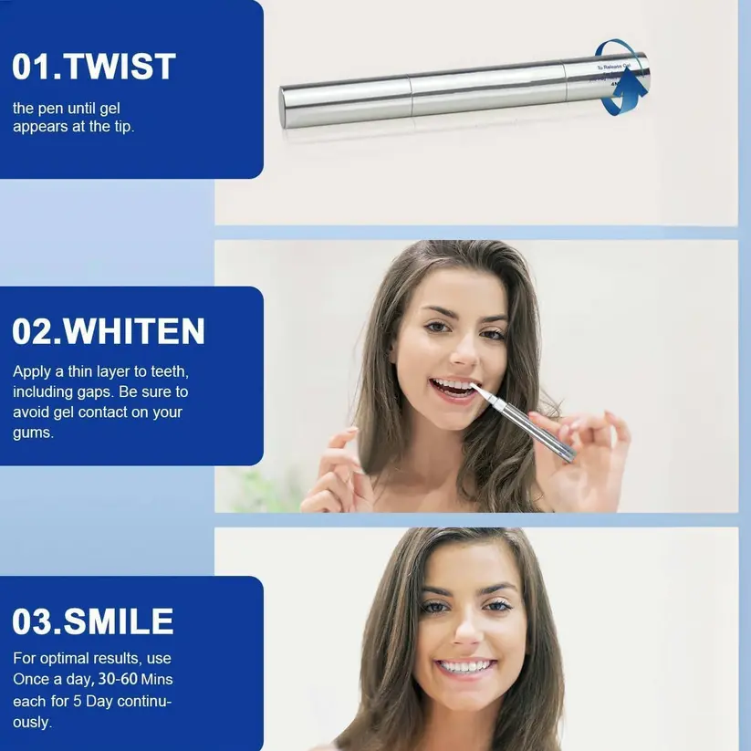 🦷SmileFitPro 35%CP Teeth Whitening Pen (30+ Treatment - Mint Flavor, Enamel Safe, Dentist Formulated, 10 Min Fast Whitening) - Image 4