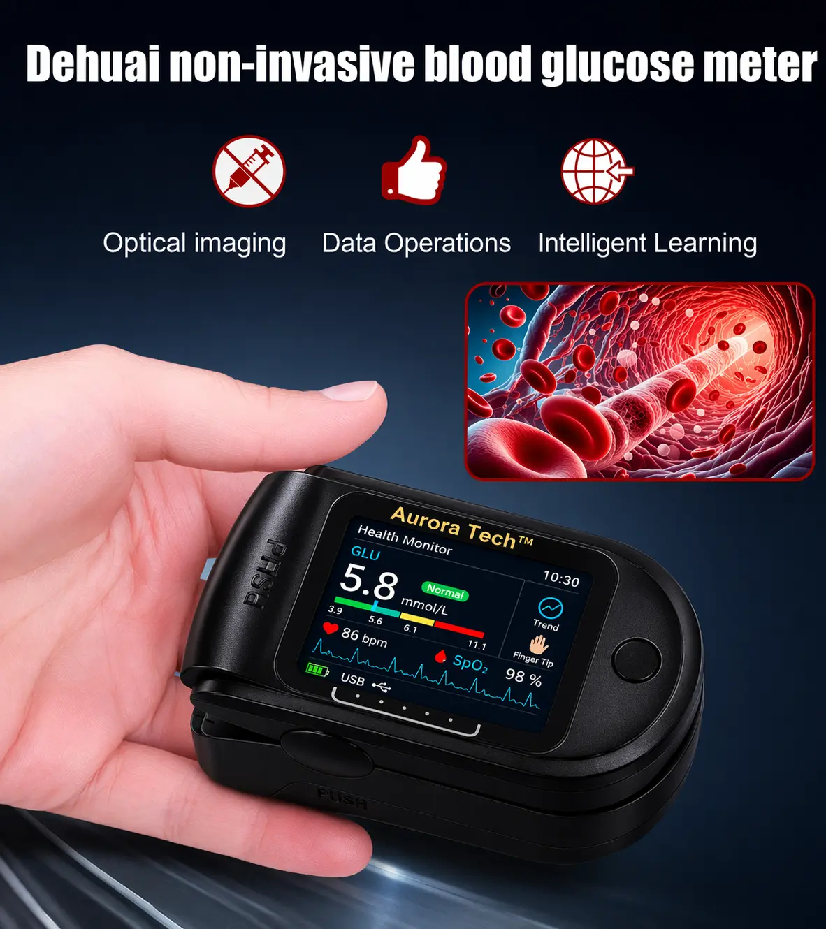 💥Aurora Non-Invasive AI Blood Sugar Analyzer | High-Precision 99.9% Accuracy - Image 4