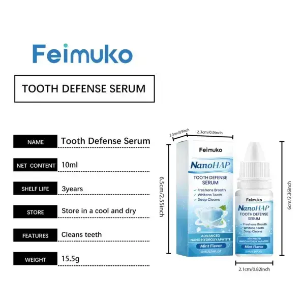 Feimuko Tooth Defense Serum with Nano Hydroxyapatite for Teeth Whitening and Deep Cleaning - Image 9