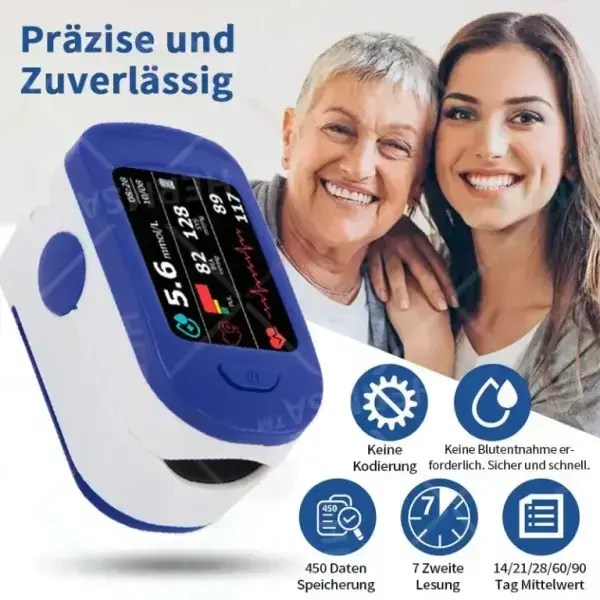 Hochpräzises multifunktionales nicht-invasives Gerät – 99,99% Genauigkeit!Kompatibel mit iOS und Android Smartphones