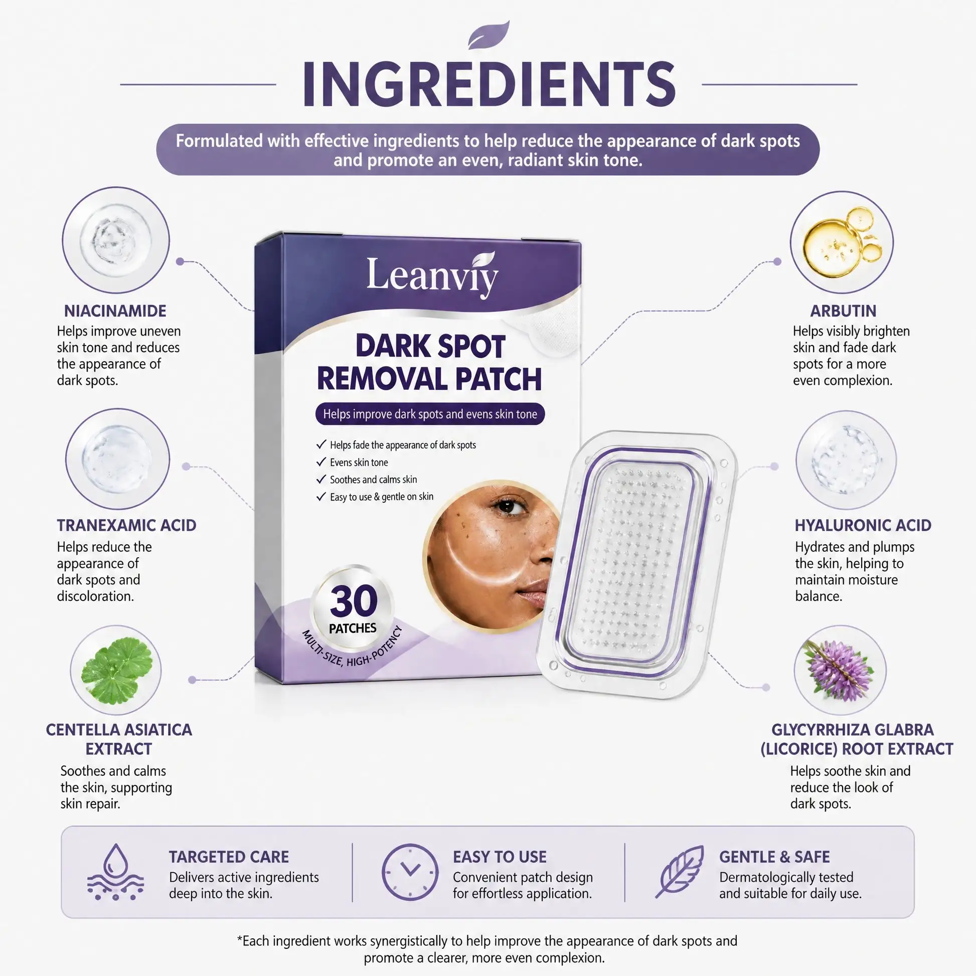 Leanviy Dark Spot Removal Patch|Nano Microneedle Technology · Visible Results in 7 Days - Image 8