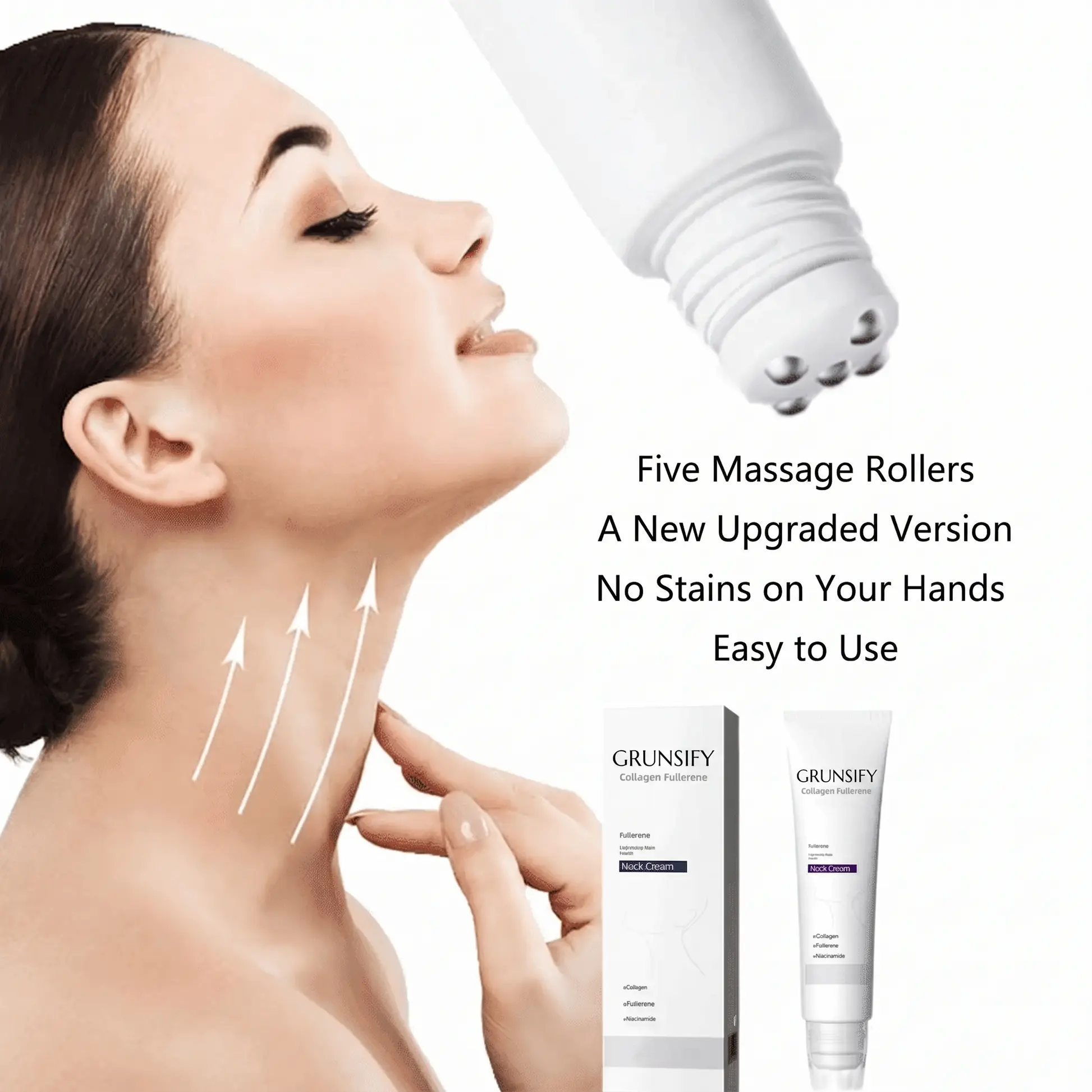 ✨ Roller Massage Cream — 🧴 Infused with Retinol & Hyaluronic Acid | Firms the Neck, Reduces Wrinkles & Double Chin - Image 3