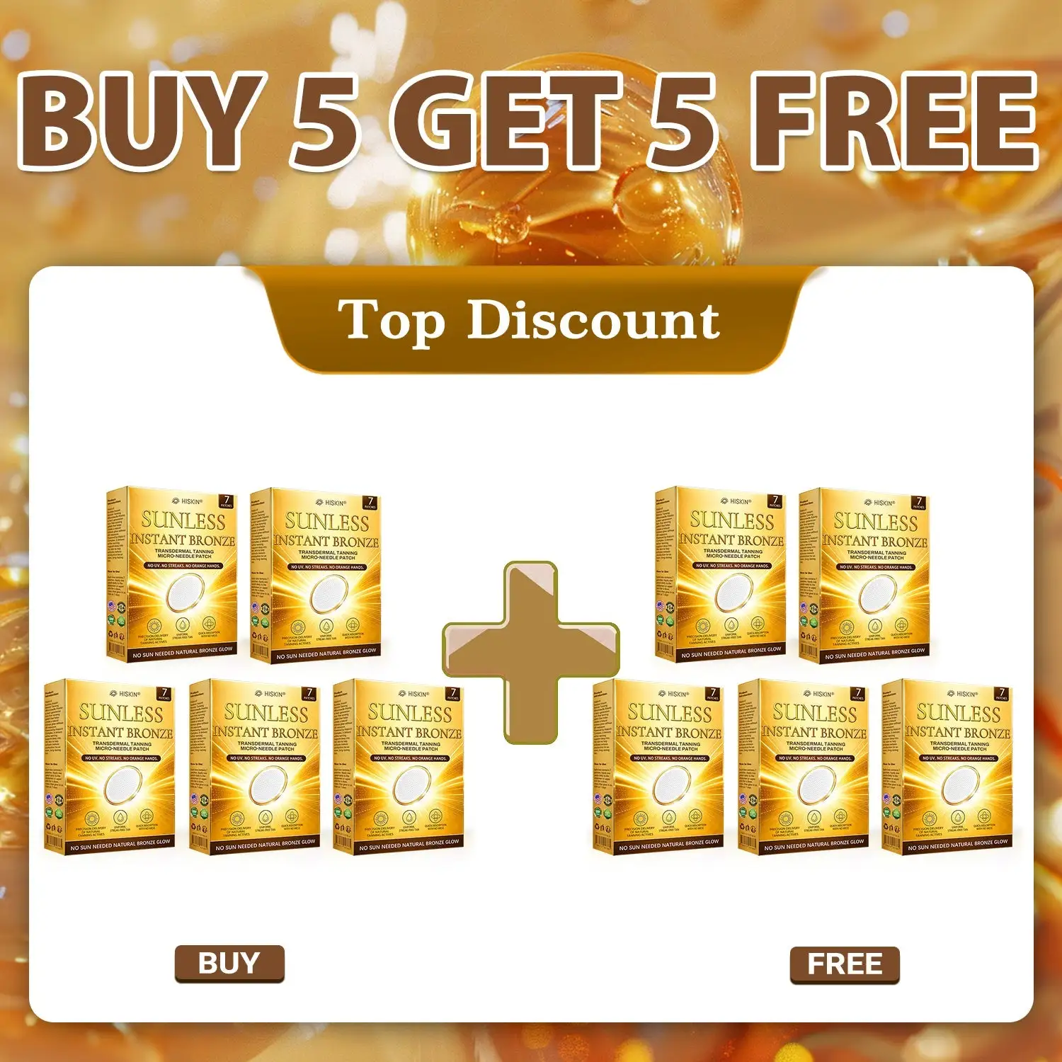 Hiskin Sunless Tanning Microneedle Patch | DHA-Free Bronze Glow - Image 18