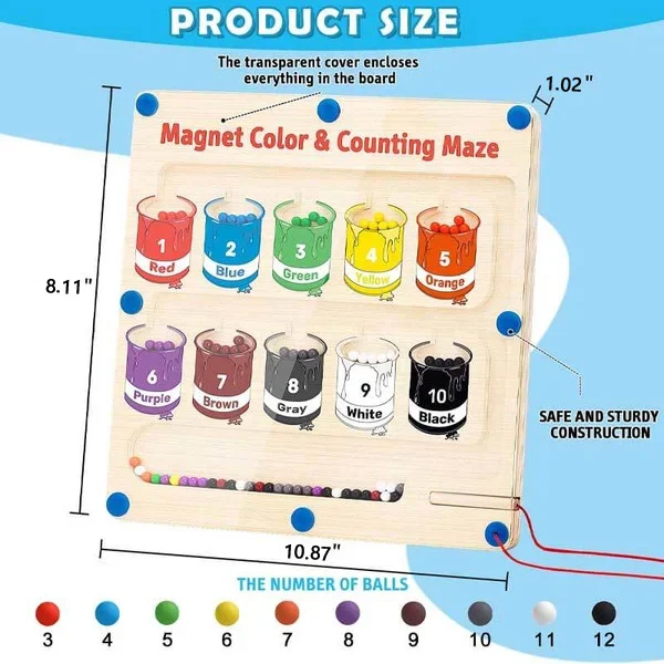 Magnetic Color and Number Maze - Image 8