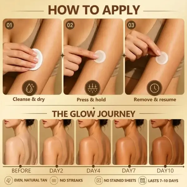 Hiskin Sunless Tanning Microneedle Patch | DHA-Free Bronze Glow - Image 18