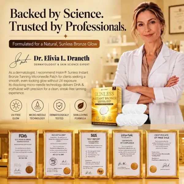 Hiskin Sunless Tanning Microneedle Patch | DHA-Free Bronze Glow - Image 20