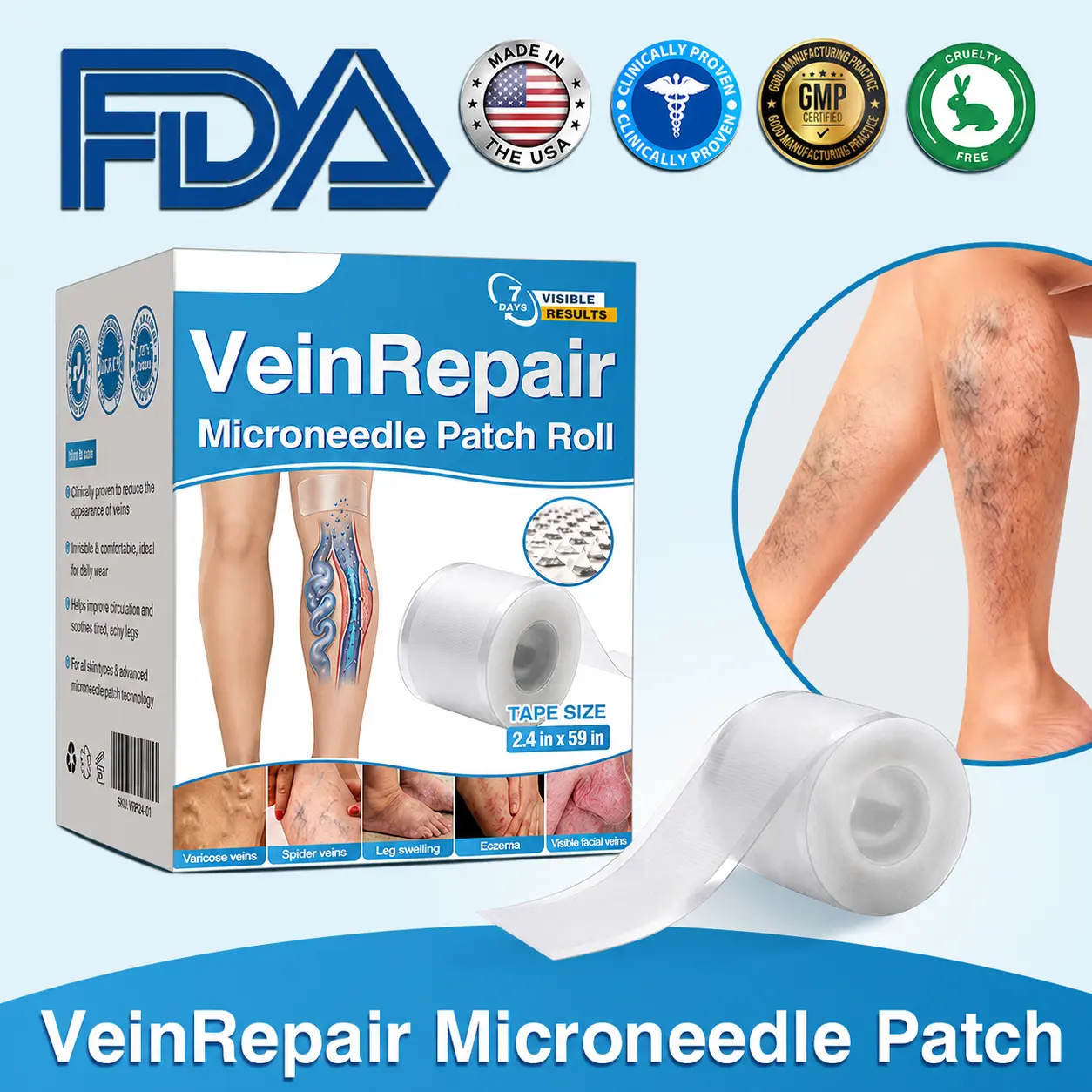 VeinRepair Microneedle Patch Roll