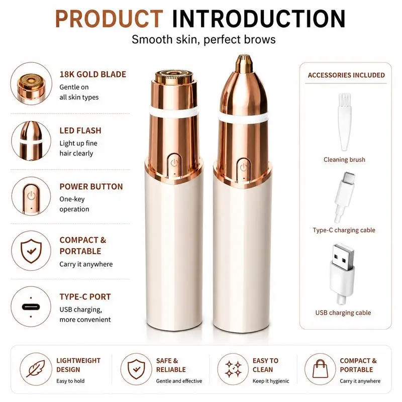 2-in-1 Facial & Eyebrow Hair Trimmer - Image 5
