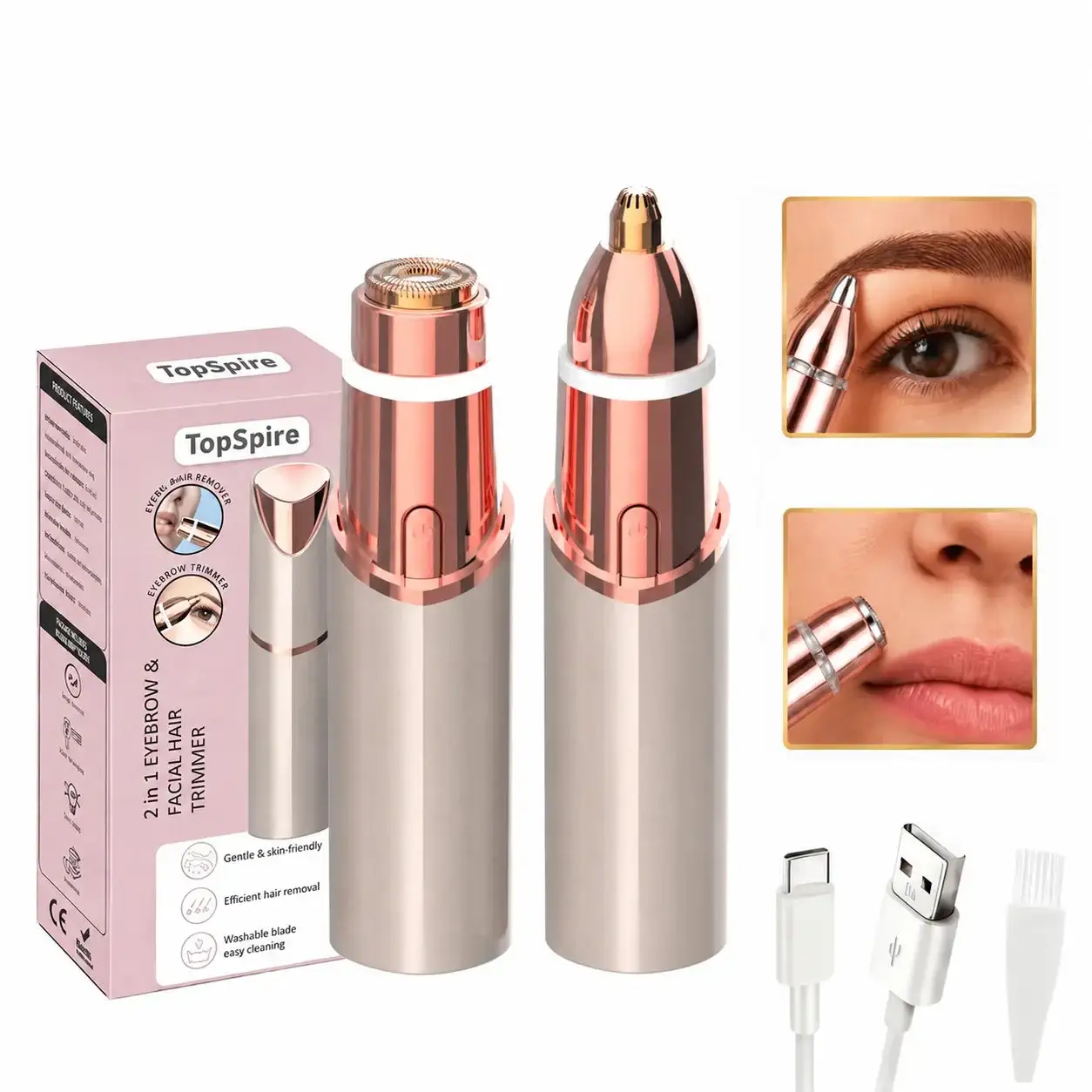 2-in-1 Facial & Eyebrow Hair Trimmer - Image 7