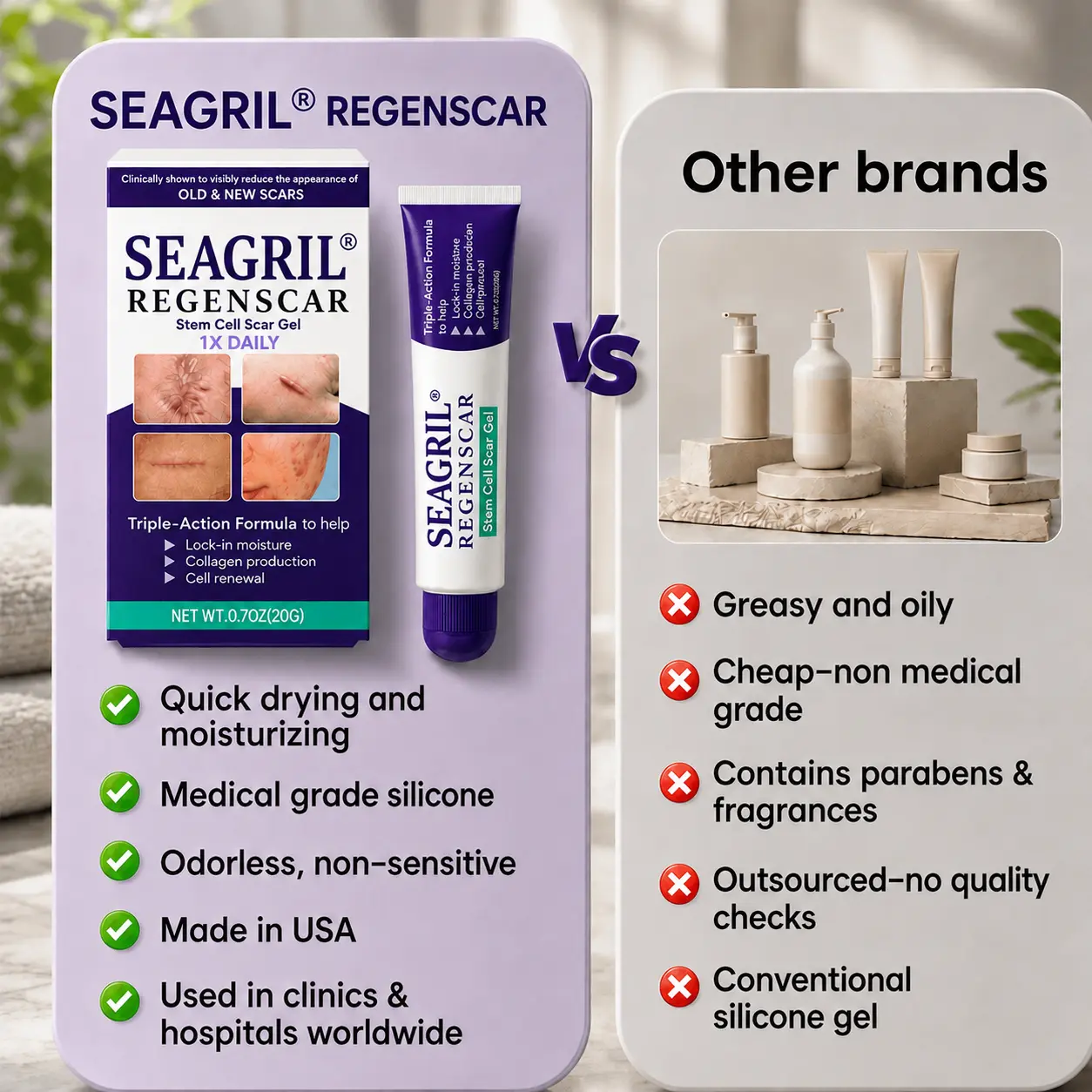 Stem Cell Scar Gel | Silicone Scar Care Gel for Old & New Scars - Image 3