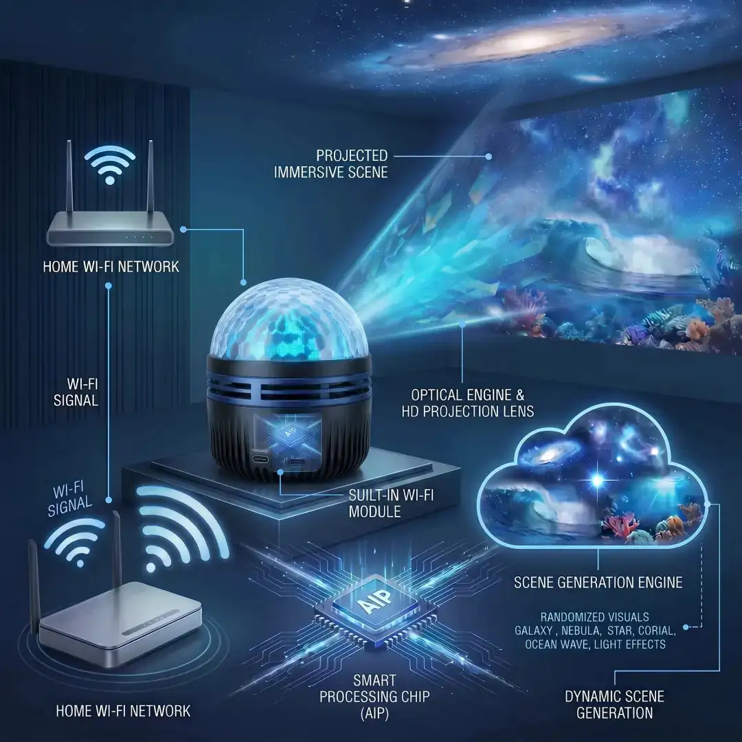 360° Smart Holographic Starry Sky Projector - Image 4